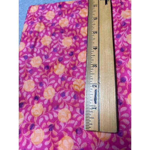 Pink & Orange Floral Cotton Fabric 1 yard x 28" Sewing - Picture 2 of 4